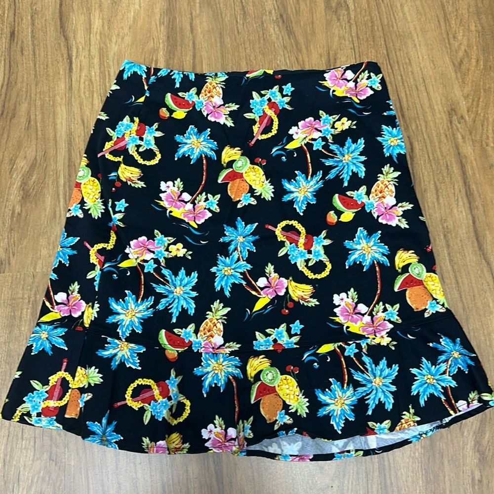 Bamboo Traders EUC Tropical Print Skirt Sz 10